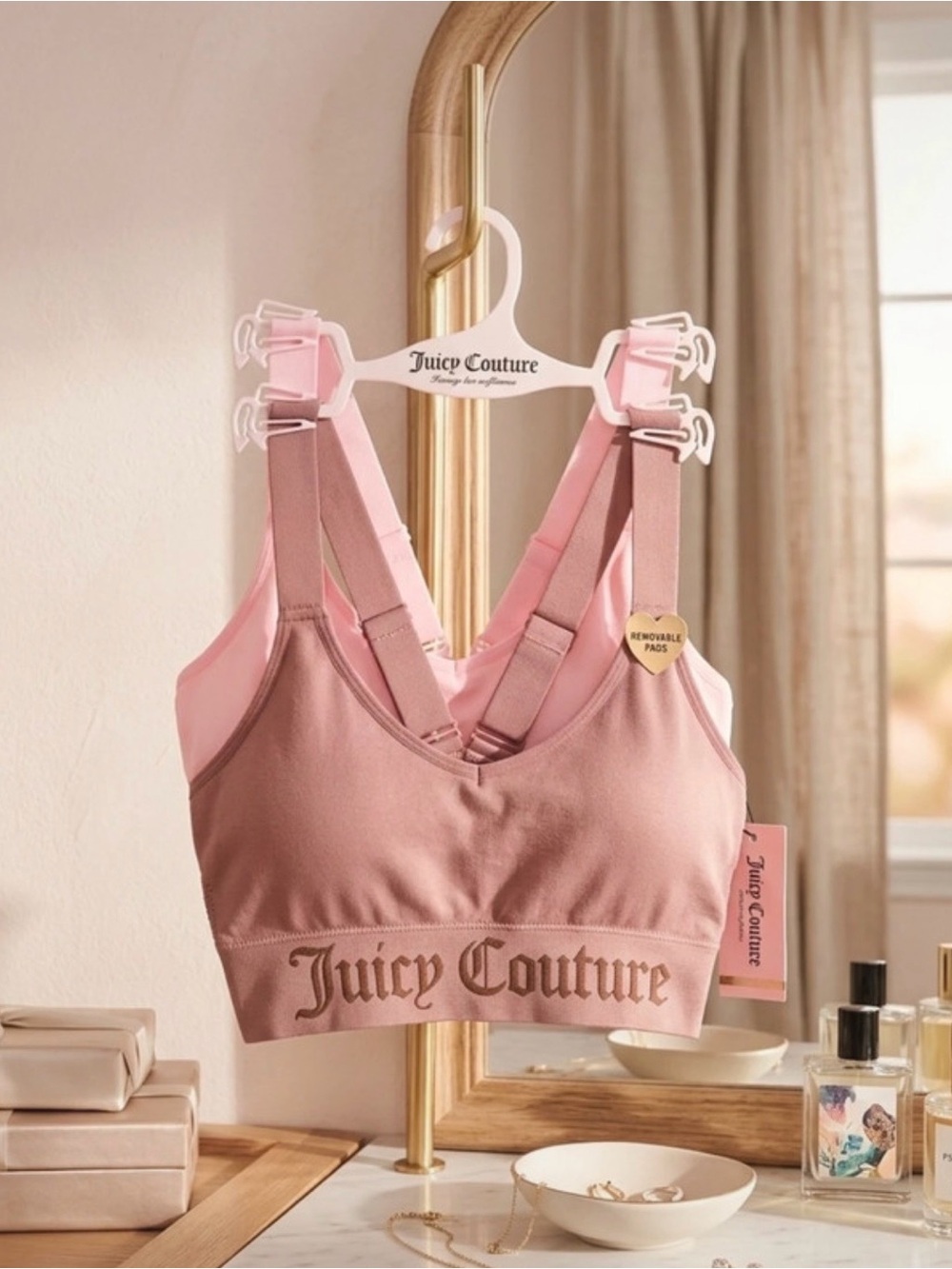 Juicy Couture Pink Logo Bralette size M